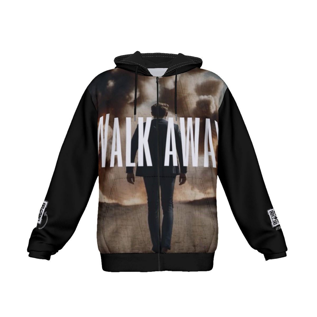 Blacc CZA WALK AWAY Men's Heavy Fleece Zip Up Hoodie