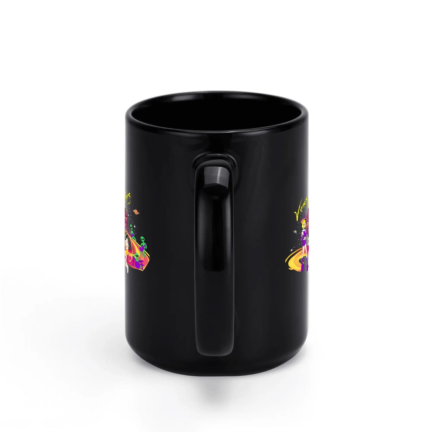 Venus and Mars Black Ceramic Mug (15 oz)