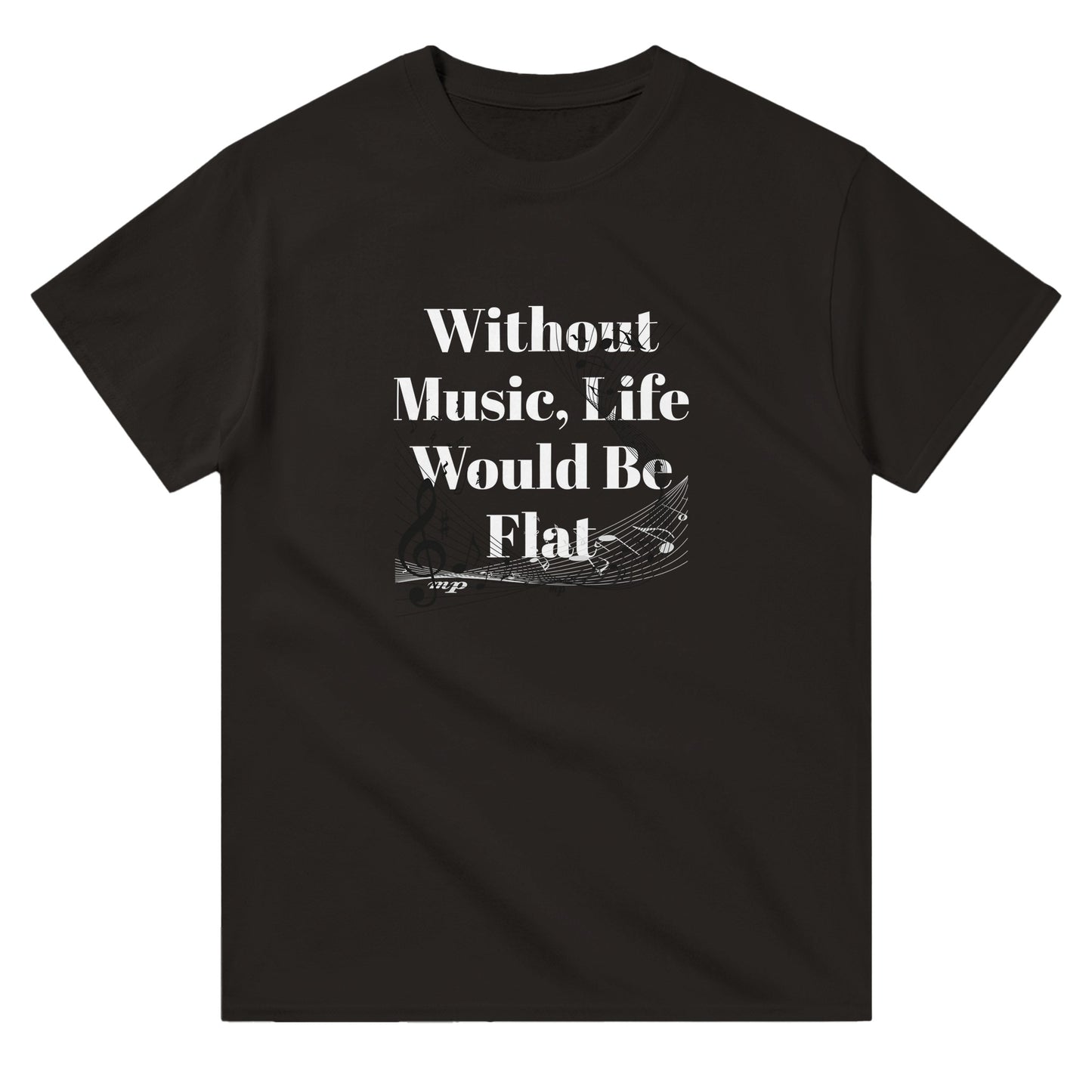 WITHOUT MUSIC LIFE WOULD BE FLAT Heavyweight Unisex Crewneck T-shirt Rayzor Music