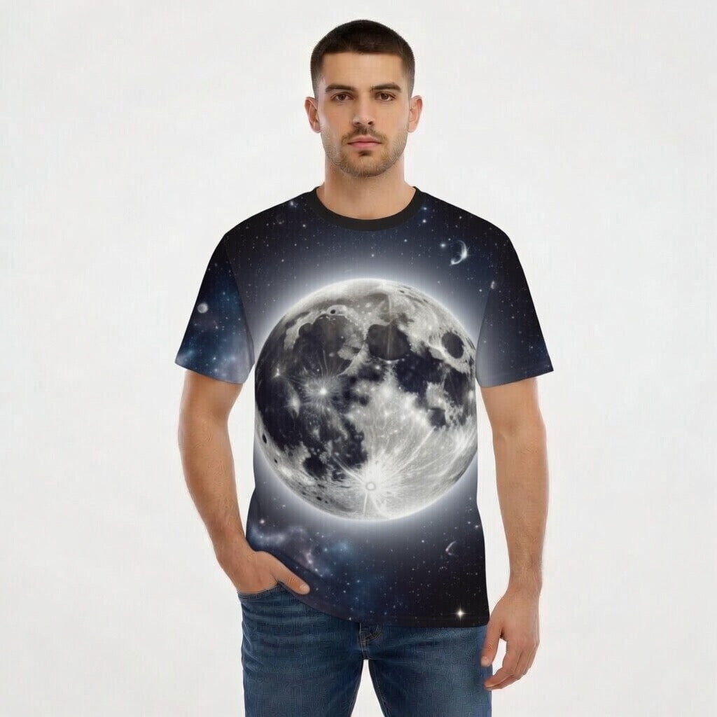 All-Over Print Men's Short Sleeve Golf T-shirt With Button Closure