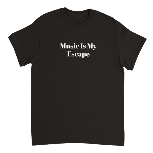 MUSIC IS MY ESCAPE Heavyweight Unisex Crewneck T-shirt Rayzor Music