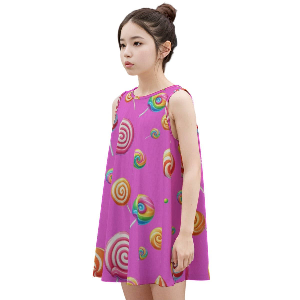 Candy Coated Fantasy Kid's Sleeveless Dress | 180GSM Cotton