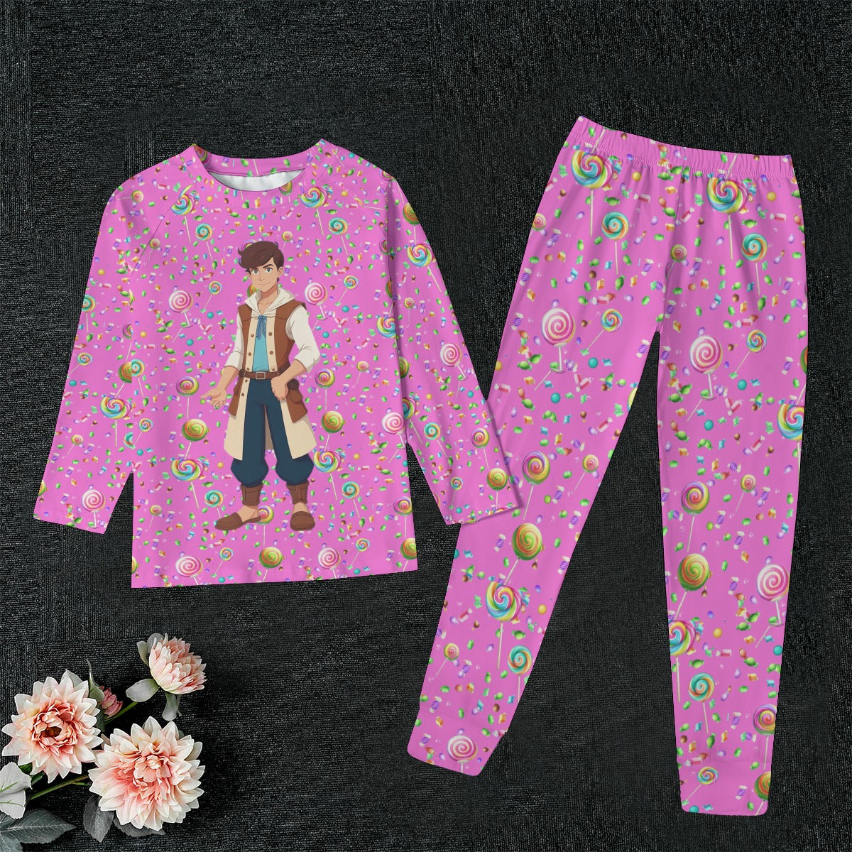 Candy Coated Fantasy Kid's Sleep Pink Pajamas #001
