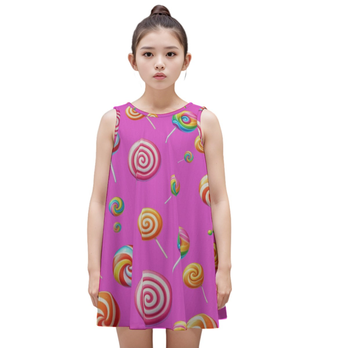 Candy Coated Fantasy Kid's Sleeveless Dress | 180GSM Cotton