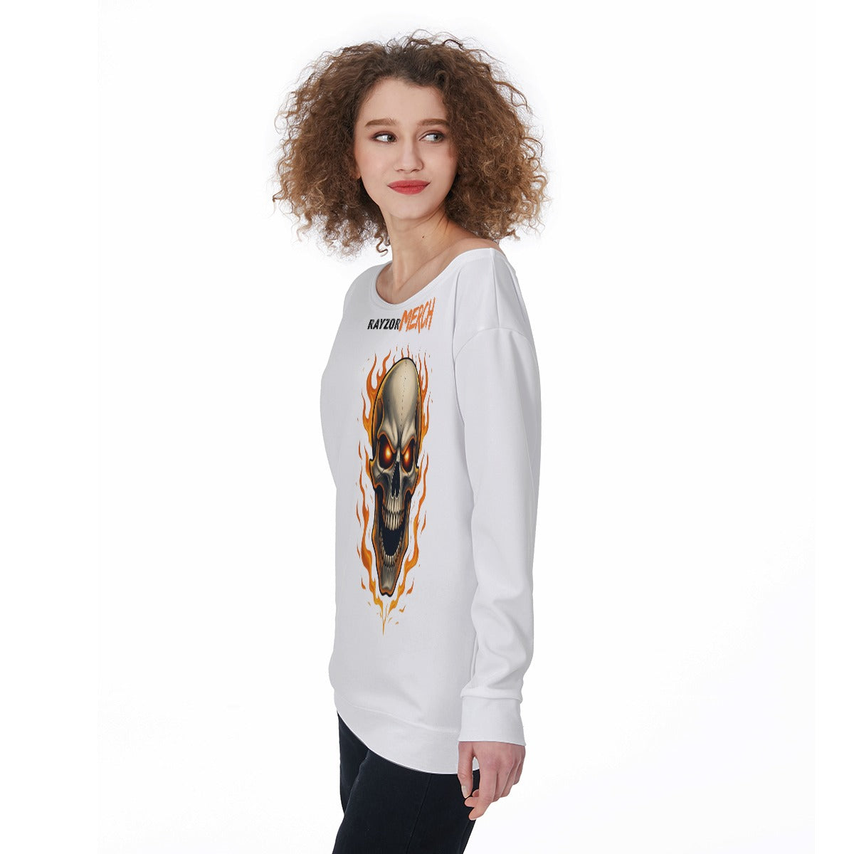 All-Over Print Women's Off-Shoulder Sweatshirt