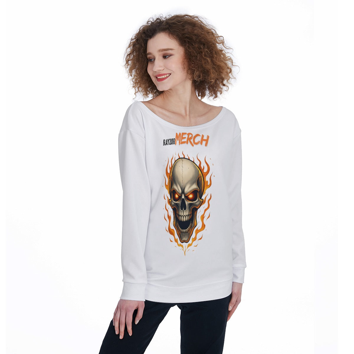 All-Over Print Women's Off-Shoulder Sweatshirt