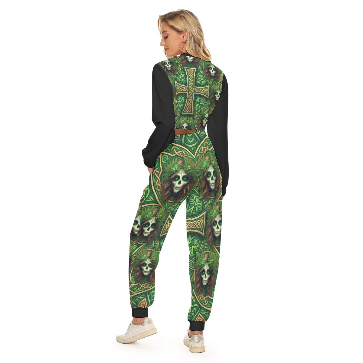 All-Over Print Women's Crop Sweatshirt Suit