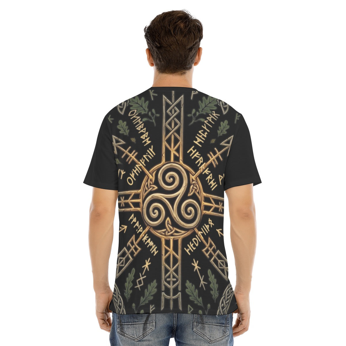 All-Over Print Men's Short Sleeve Golf T-shirt With Button Closure