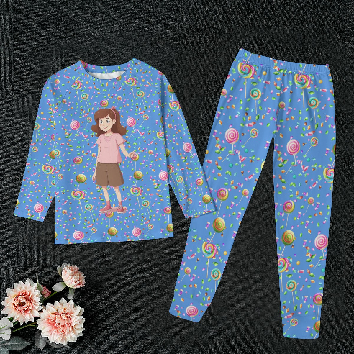 Candy Coated Fantasy Kid'ss Sleep Blue  Pajamas #001