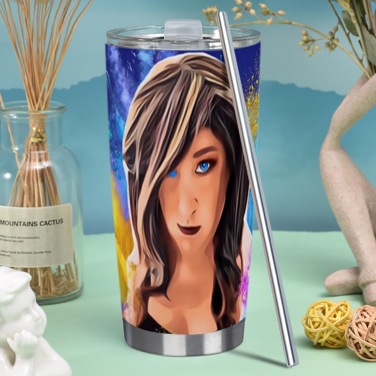 Chrissy Lovely Tumbler 20oz (with Straw)