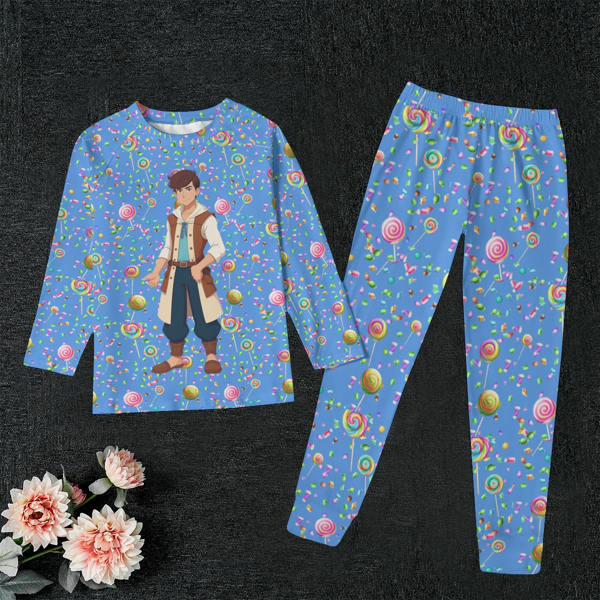 Candy Coated Fantasy Kid's Sleep Blue Pajamas #002