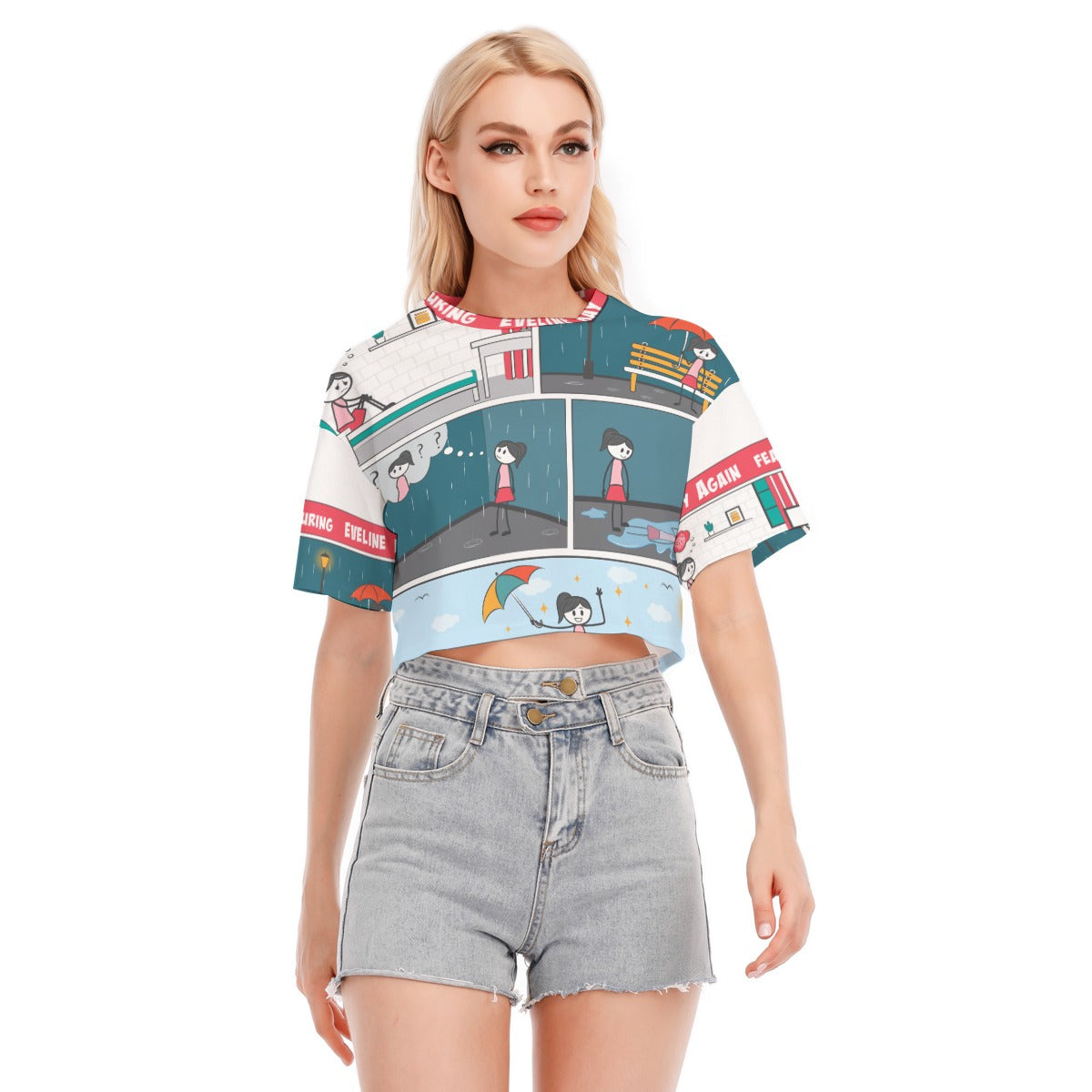 All-Over Print Women's Cropped T-shirt | 190GSM Cotton