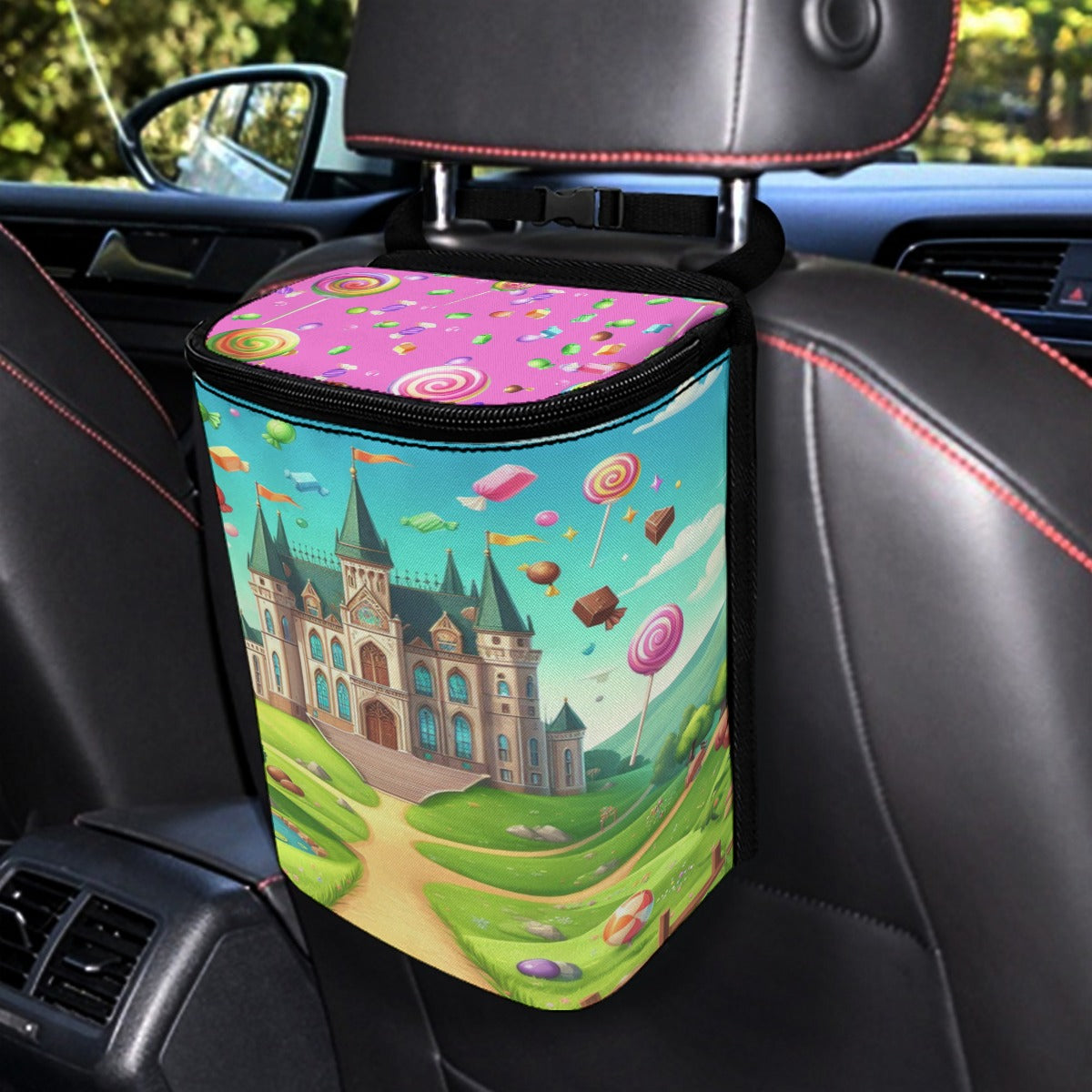 Candy Coated Fantasy Kid's Car Hanging Trash Bin
