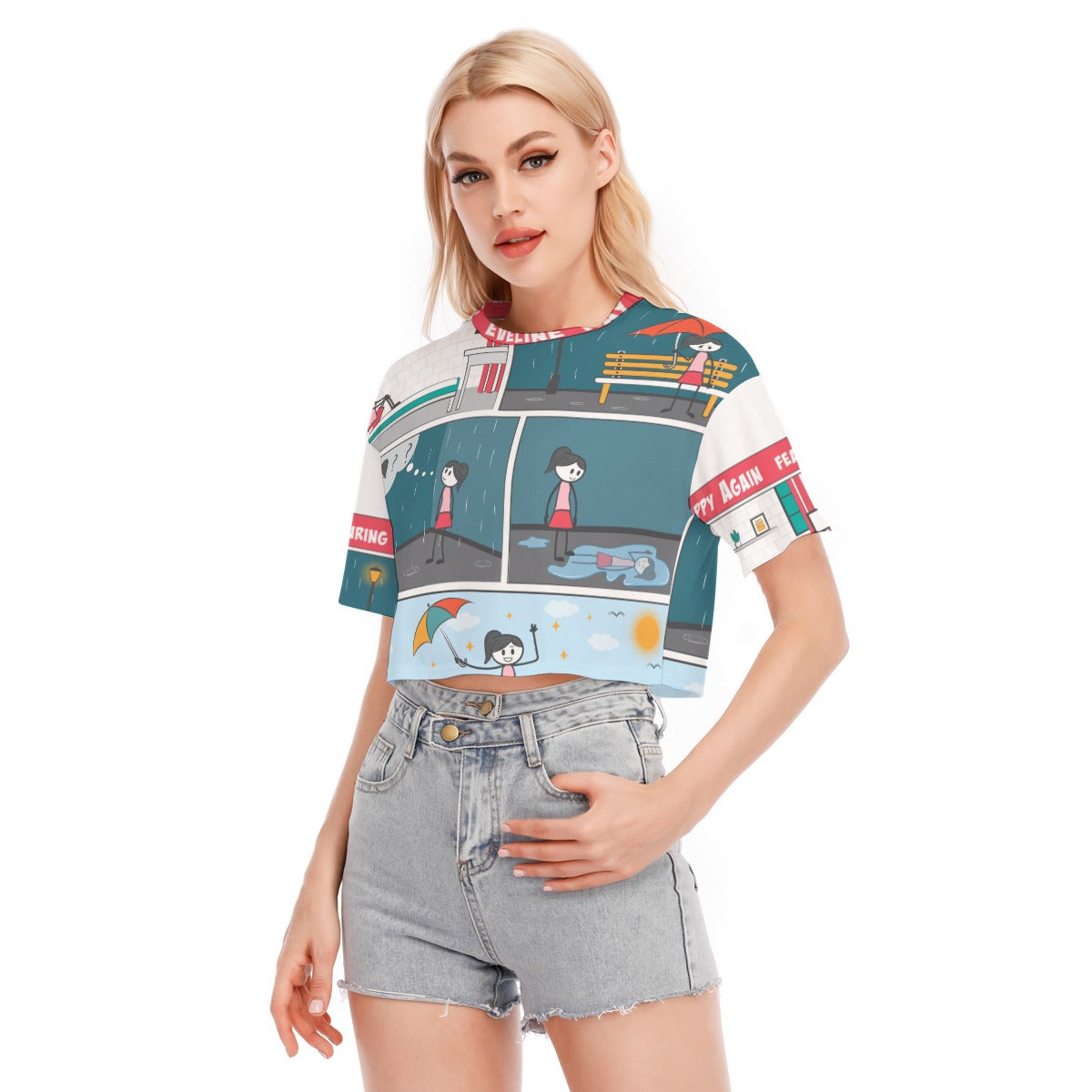 All-Over Print Women's Cropped T-shirt | 190GSM Cotton