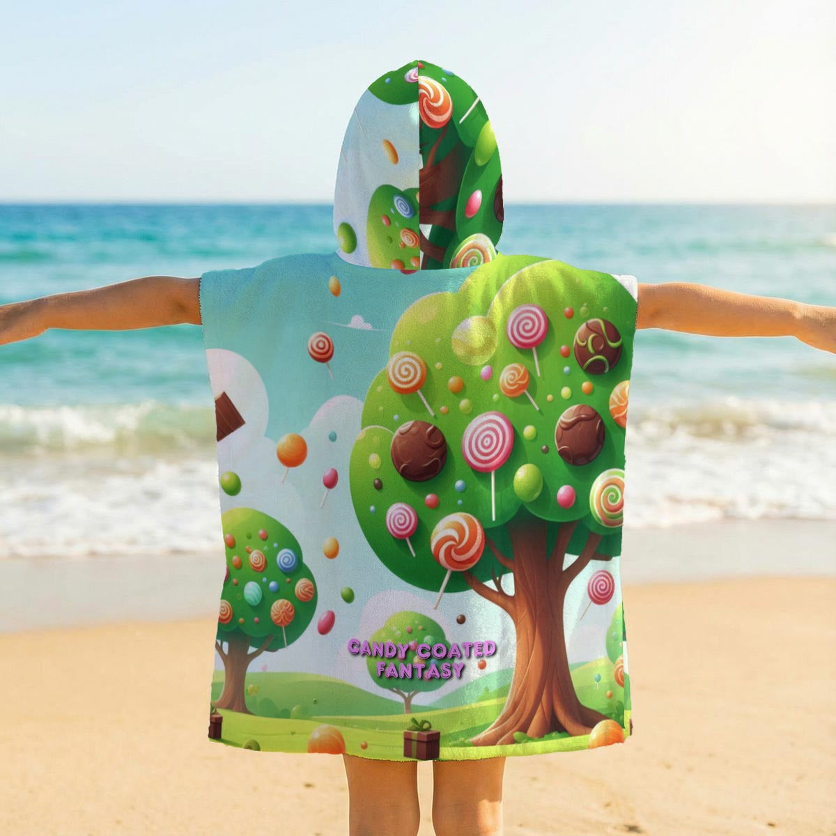 Candy Coated Fantasy Hooded Towel Poncho