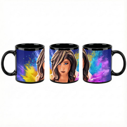 Chrissy Lovely 11oz Black Ceramic Mug