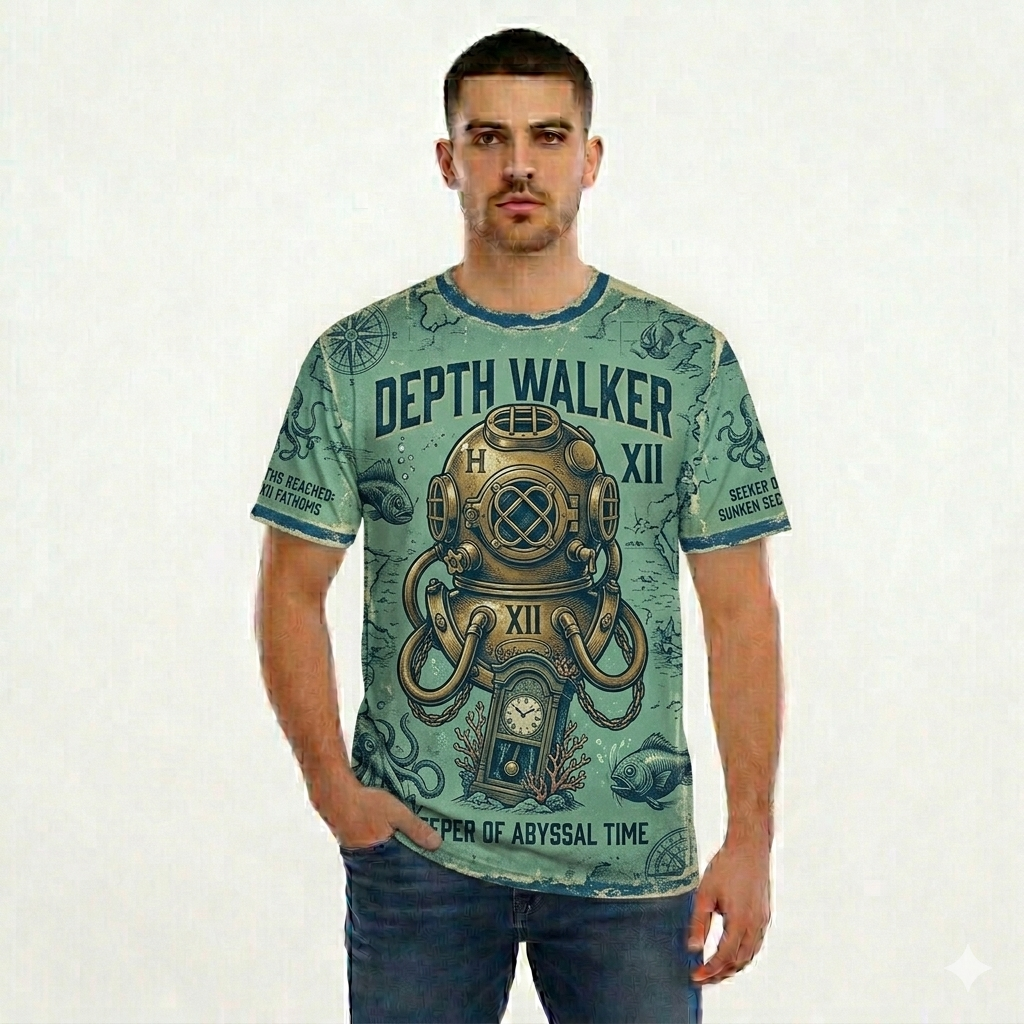 All-Over Print Men's Short Sleeve Golf T-shirt With Button Closure
