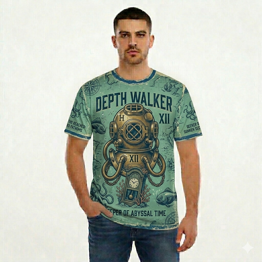 All-Over Print Men's Short Sleeve Golf T-shirt With Button Closure