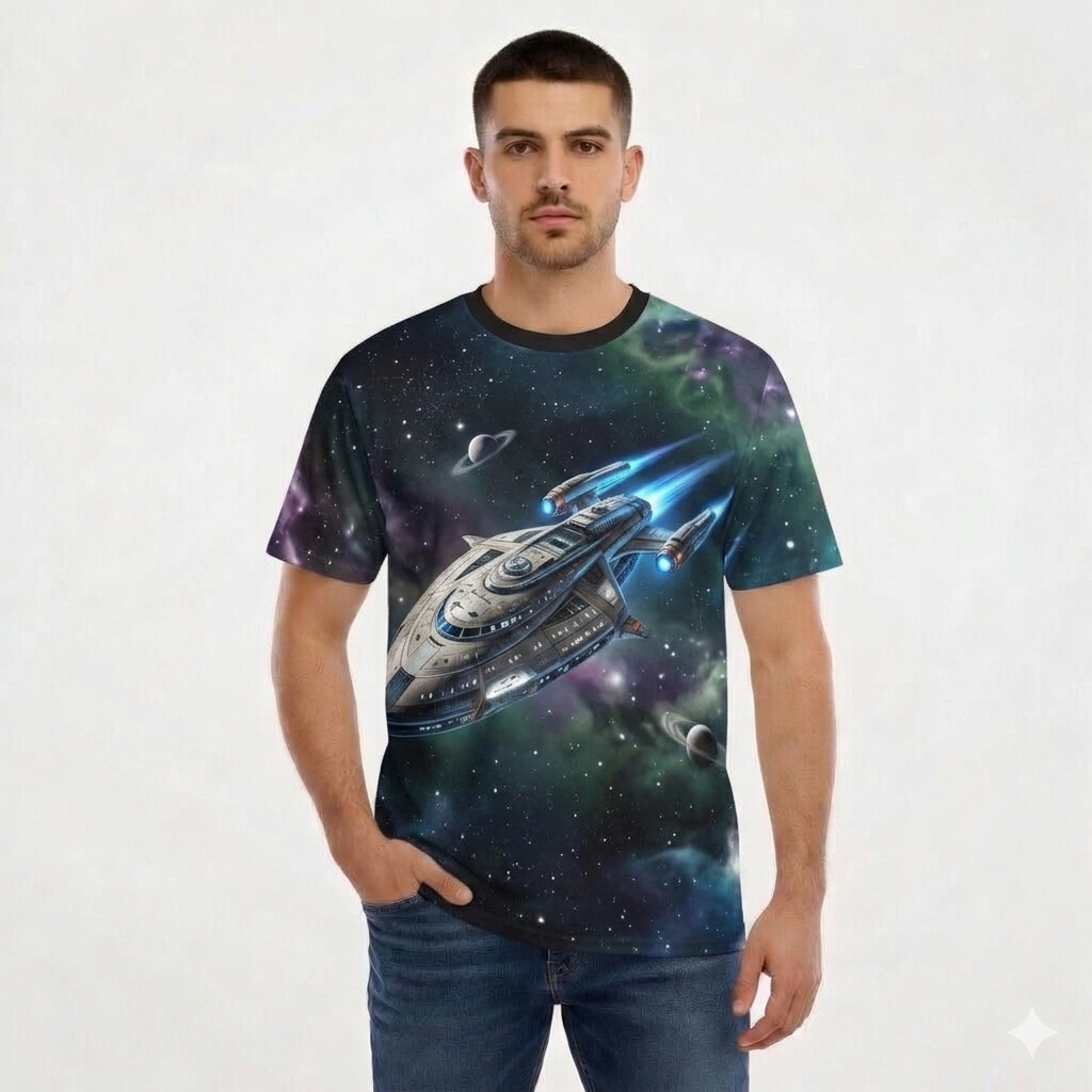 All-Over Print Men's Short Sleeve Golf T-shirt With Button Closure