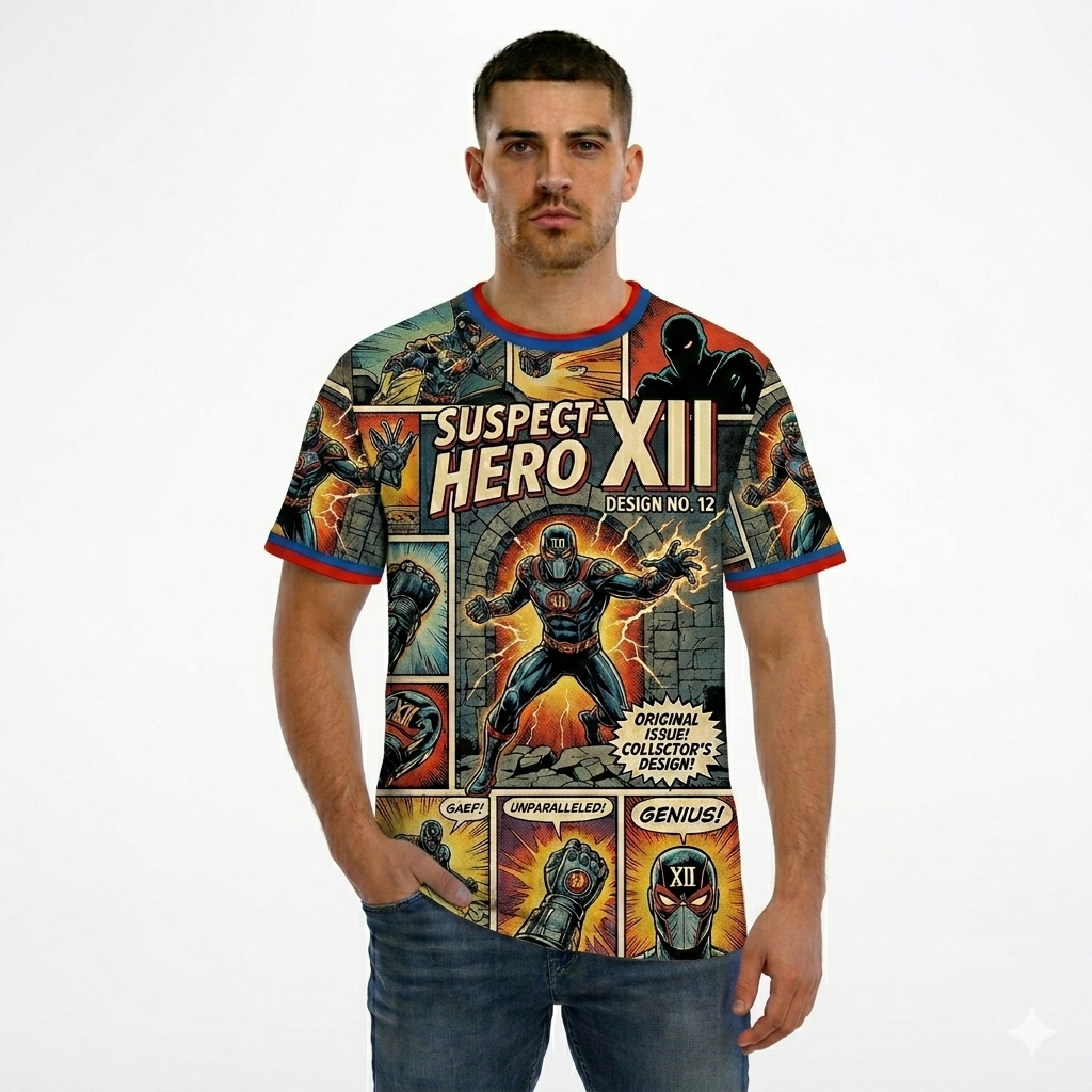 All-Over Print Men's Short Sleeve Golf T-shirt With Button Closure