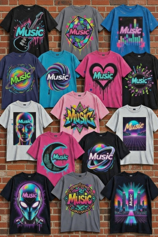 30 T-shirts 100% Cotton Gildan 5000 Bulk  in 5 differnt sizes with your Design