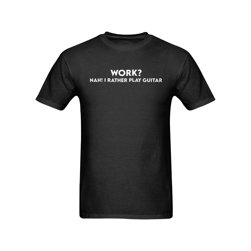 Jonas Hornqvist Work Nah! I rather Play Guitar Custom Men's T-shirt(USA Size)