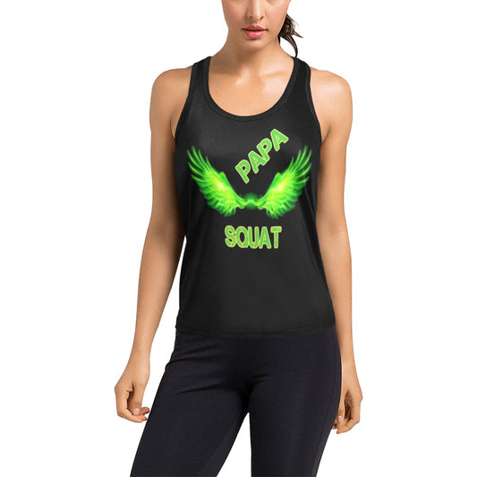 Papa Squat Womansd Racerback Tank Top