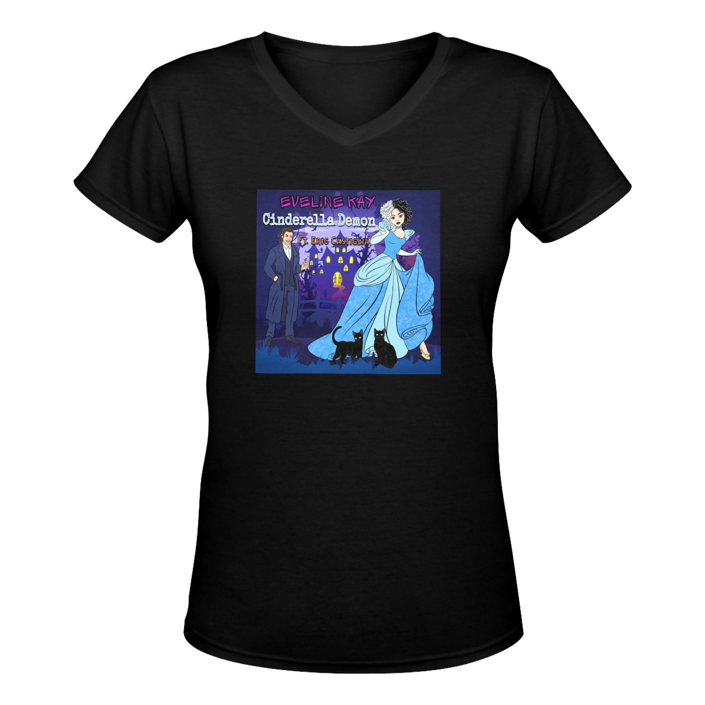 Eveline Kay Cinderella Demon V-neck Women's T- shirt