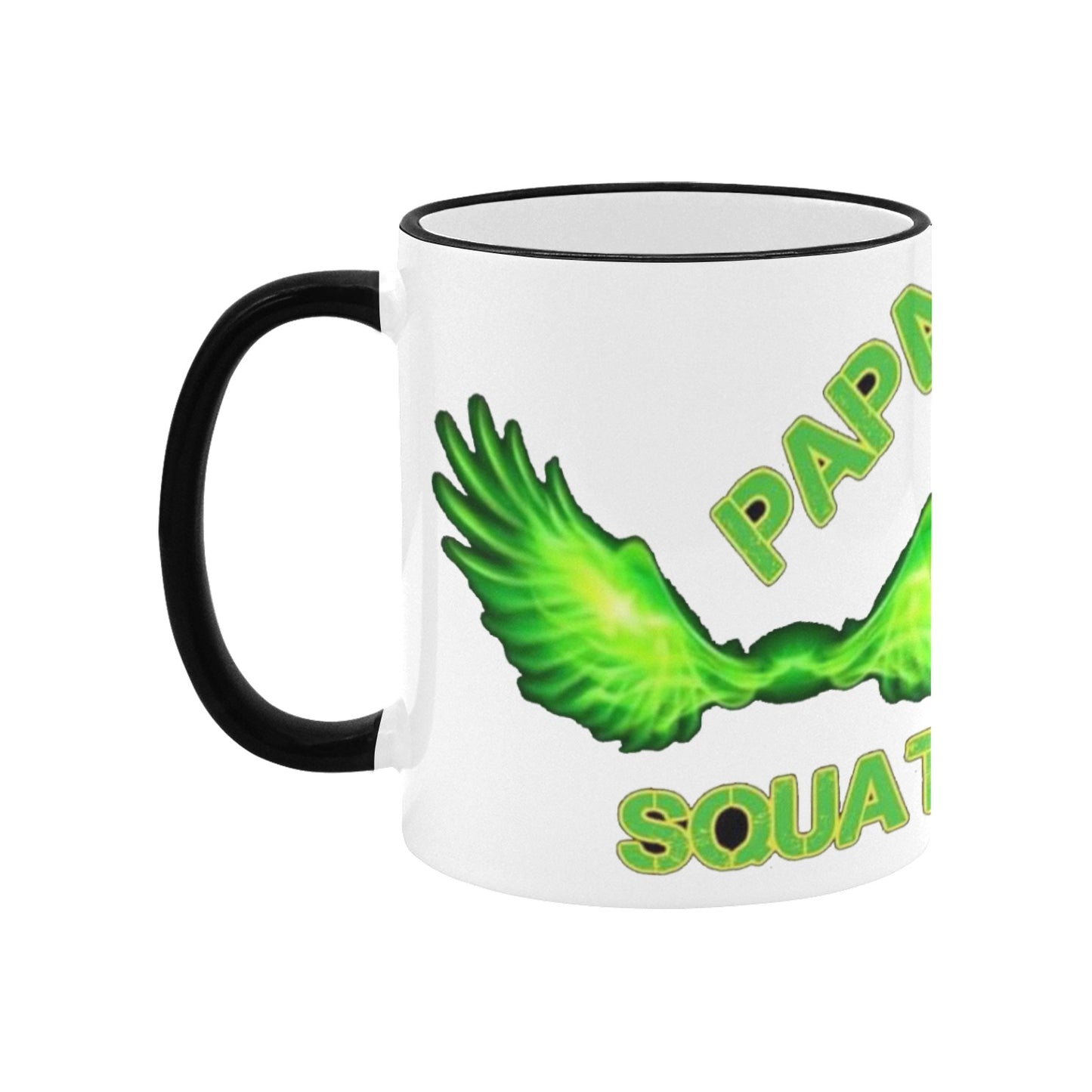 Papa Squat Mug Ceramic Mug With Colored Rim and Handle(11oz)