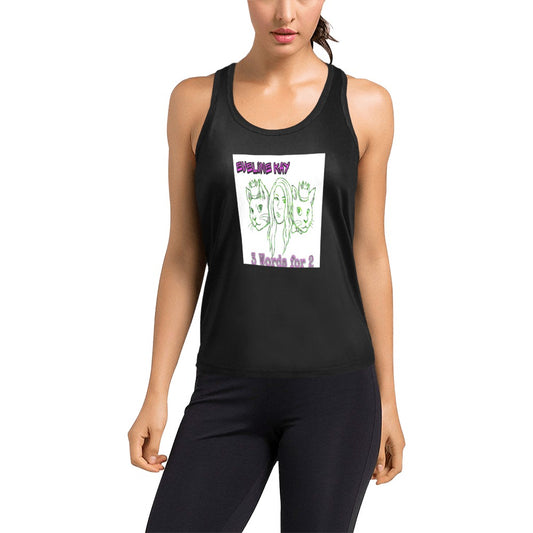 Eveline Kay 3 Words For 2 Women's Racerback Tank Top