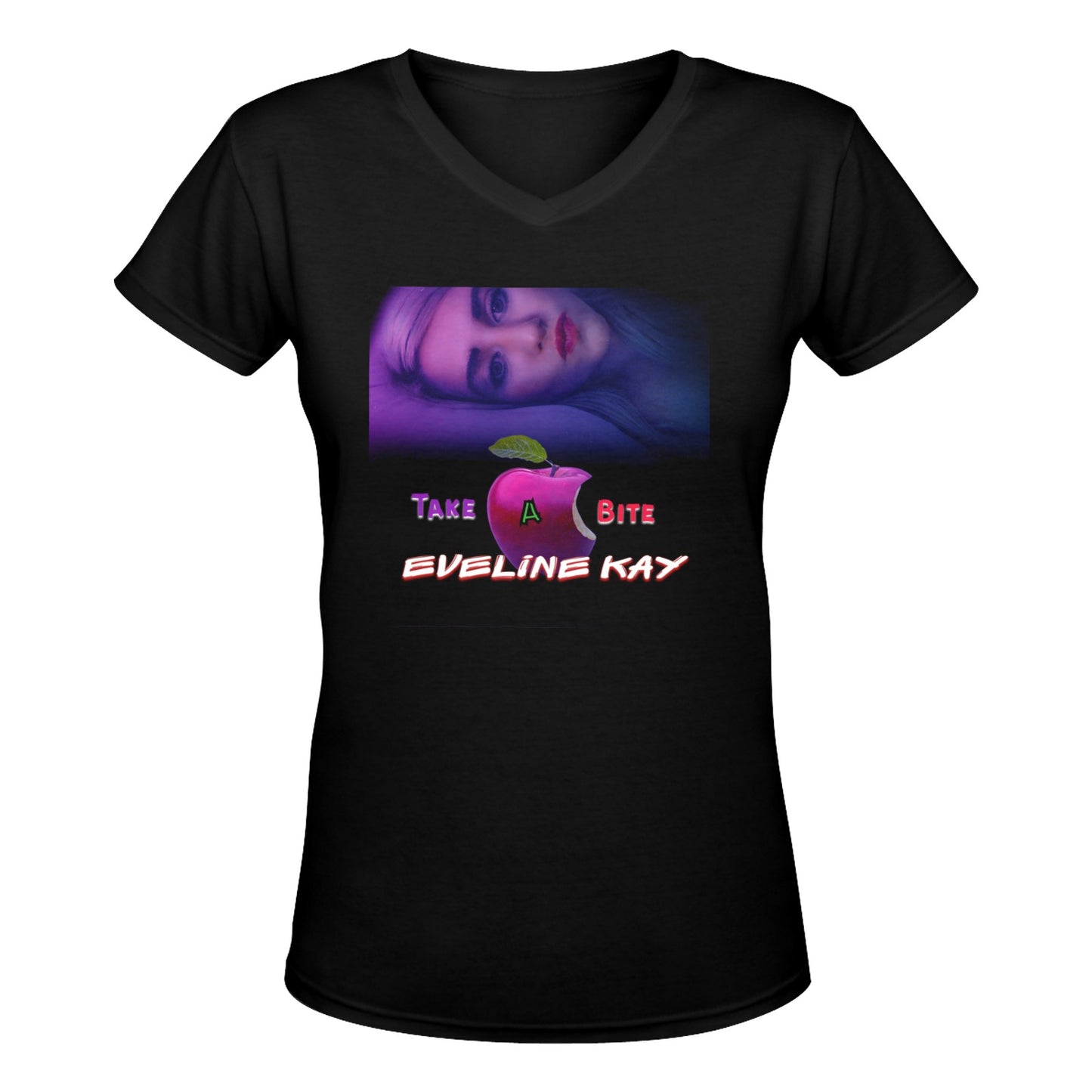 Eveline Kay Take A Bite V-neck Women's T- shirt